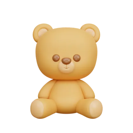 3 D Kids Toy Brown Teddy Bear 3 D Rendering 3D Icon