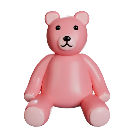 A Cute Pink Teddy Bear High Resolution 3000 X 3000 Blend File PNG Transparent 3D Icon