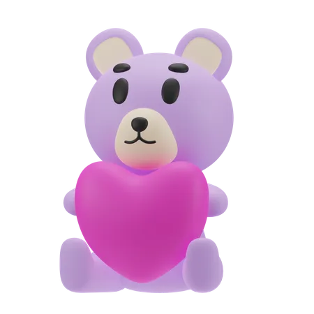 Teddy Bear 3 D Love 3D Icon