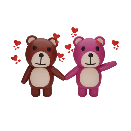 Teddy Bear Couple  3D Icon