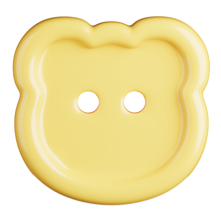 テディベアの顔のボタン  3D Icon