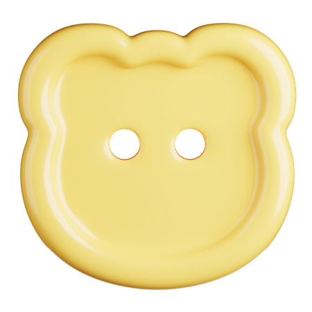 Teddy Bear Face Button  3D Icon