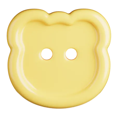 Teddy Bear Face Button  3D Icon