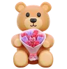 Teddy Bear Holding Bouquet Flower