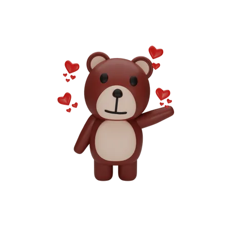 Teddy Bear Showing Love  3D Icon