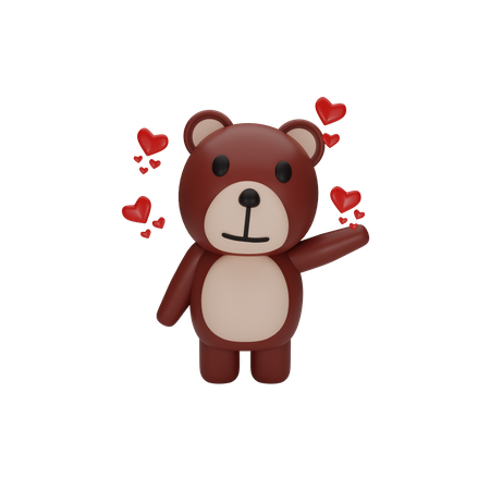 Teddy Bear Showing Love 3D Icon