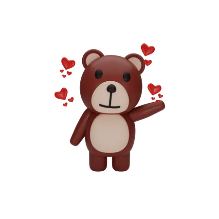 Teddy Bear Showing Love 3D Icon