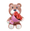 Teddy Bear With Flower Bucket