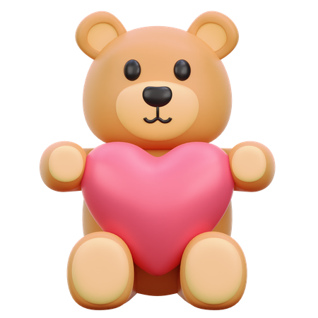 Teddybär hält Herz  3D Icon