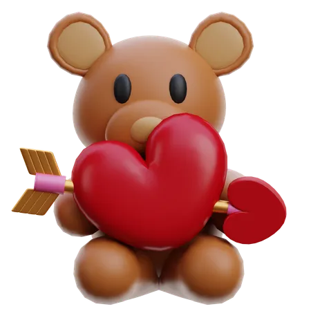 Teddybär mit Schleife  3D Icon