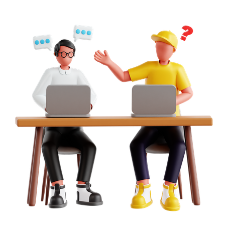議論をする10代の若者  3D Illustration