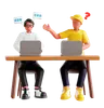 Teenage doing discussion