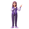 3d woman pointing right emoji