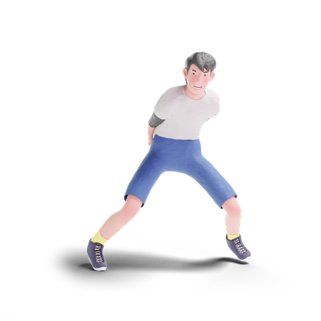 Teenager boy dancing  3D Illustration