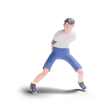 Teenager boy dancing 3D Illustration