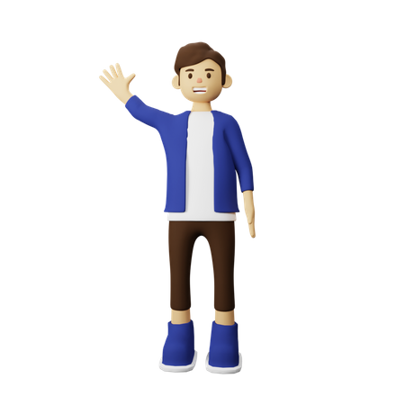 Teenager Sag Hallo  3D Illustration