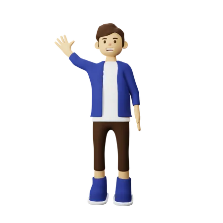 Teenager Sag Hallo  3D Illustration