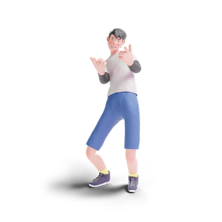 Teenager stylish pointing gesture  3D Illustration