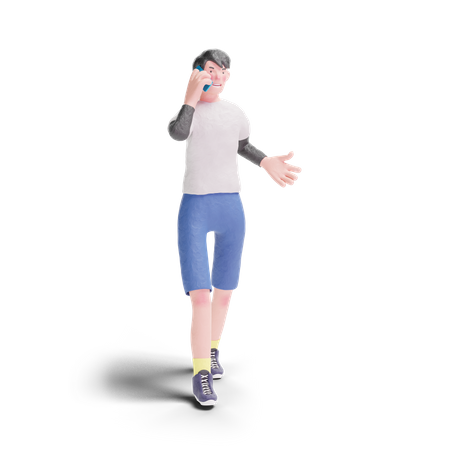 Teenager talking on smartphone  3D Illustration