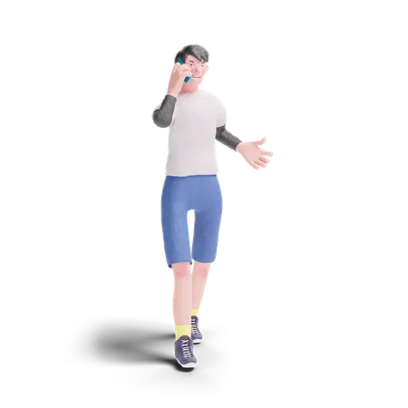 Teenager talking on smartphone  3D Illustration