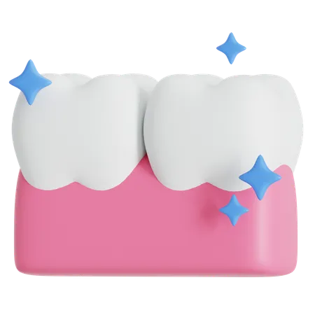 Clean Set Of Teeth 3D Icon