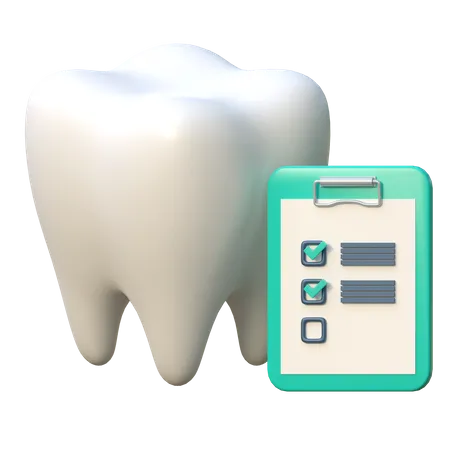 Teeth Medical Checkup Record Icon Dental Care 3 D Illustration 3D Icon