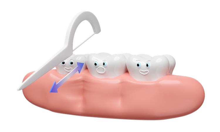 Teeth cleaning  3D Illustration