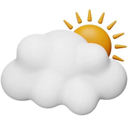 Teilweise Sonnenlicht  3D Icon