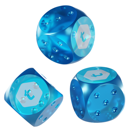 Tel Glass Dice Crypto  3D Icon