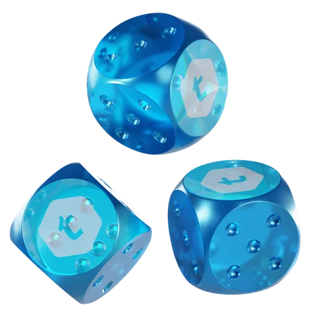 Tel Glass Dice Crypto  3D Icon