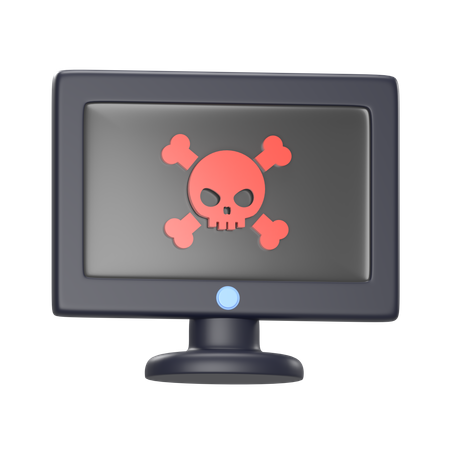 Tela do PC com malware  3D Icon