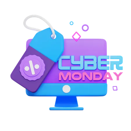 Tela do monitor de vendas da Cyber Monday  3D Icon