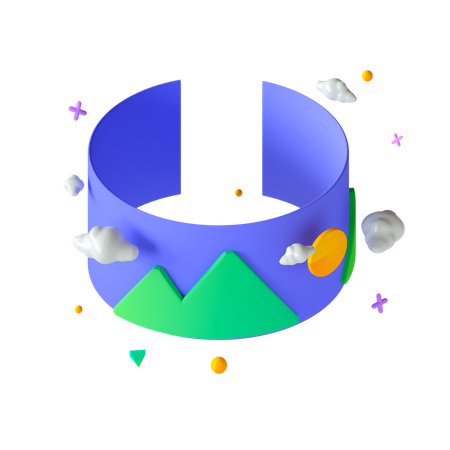 Tela panorâmica  3D Icon