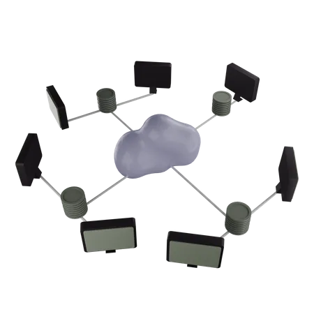 Telco Cloud  3D Illustration