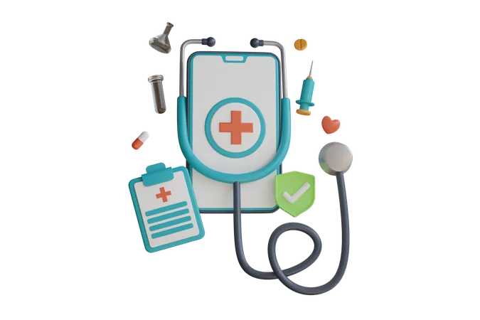 Clinica Medica Online Consulta Medica Online Telemedicina Aplicativo Medico Inovador Em Um Smartphone Conceito De Saude E Tecnologia Ilustracao 3 D 3D Illustration