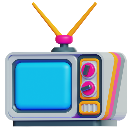 Télé rétro  3D Icon