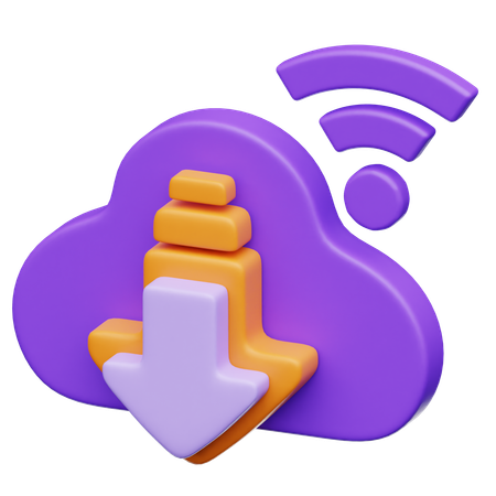 Téléchargement en nuage  3D Icon