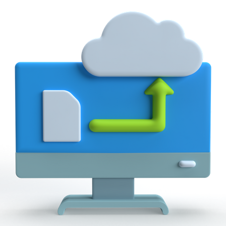 Téléchargement dans le cloud  3D Icon