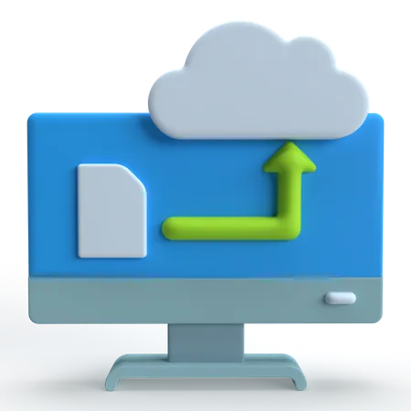 Téléchargement dans le cloud  3D Icon