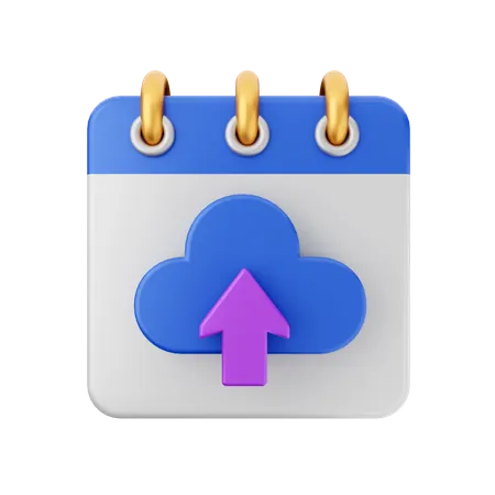 Calendrier de téléchargement dans le cloud  3D Icon