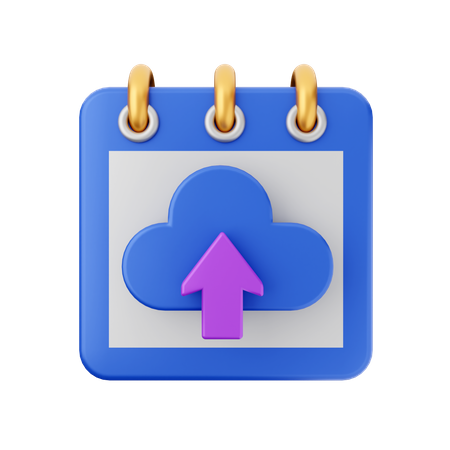 Calendrier de téléchargement dans le cloud  3D Icon
