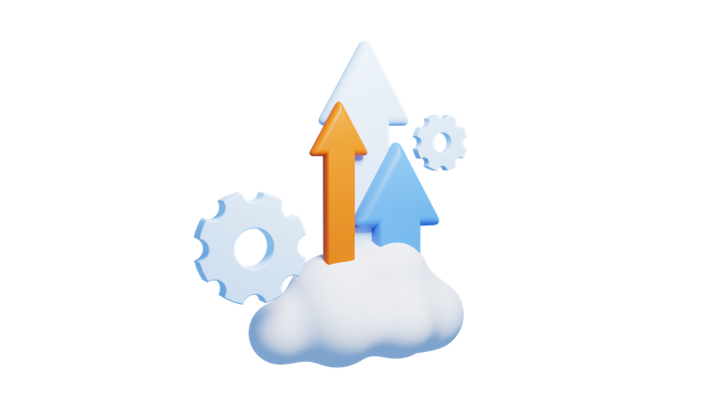 Téléchargement dans le cloud  3D Icon