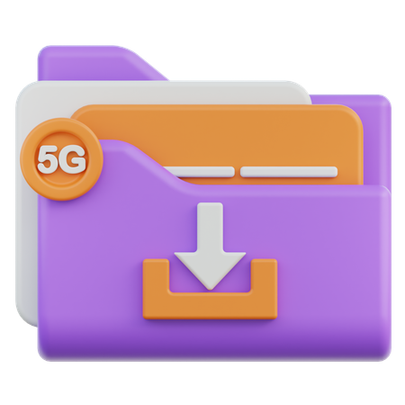 Téléchargement de données 5G  3D Icon