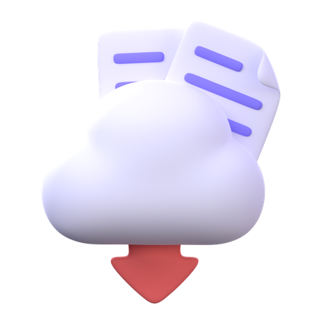 Téléchargement de données cloud  3D Icon