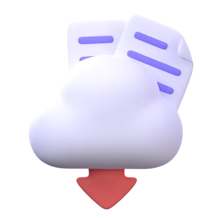 Téléchargement de données cloud  3D Icon