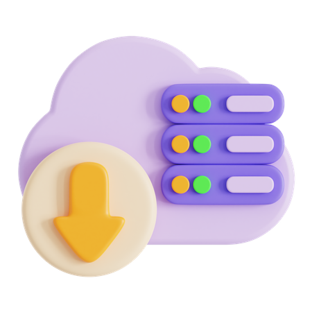 Téléchargement de données cloud  3D Icon