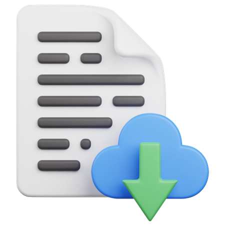 Téléchargement de fichiers cloud  3D Icon