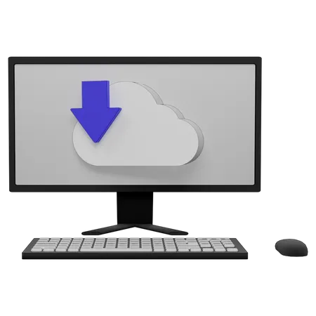 Téléchargement cloud en ligne  3D Icon