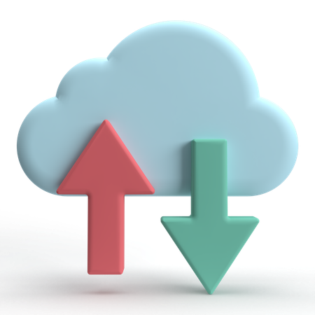 Téléchargement dans le cloud  3D Icon