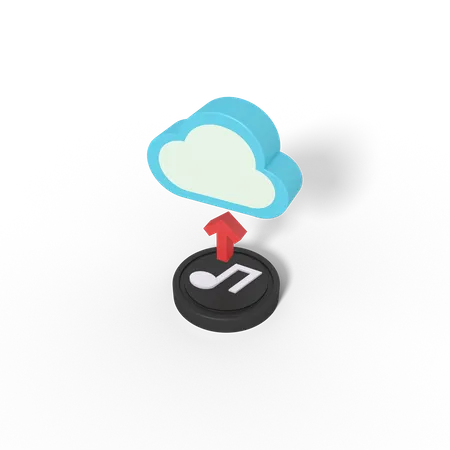 Télécharger de la musique sur le cloud  3D Icon